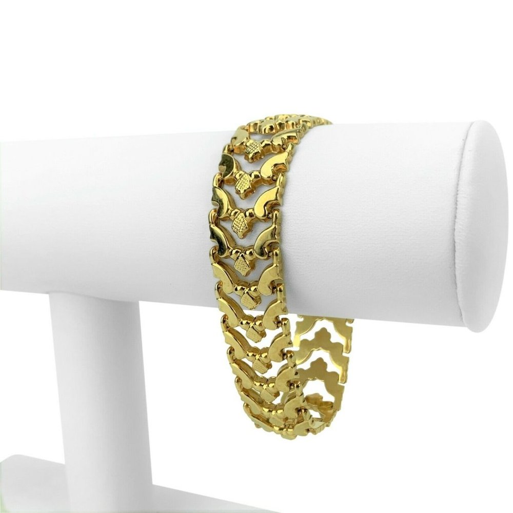 14k Gold 15.8g Aurafin Ladies Fancy Bracelet 7"